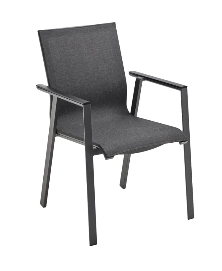 Gartenstuhl SOLPURI �Soul Stapelsessel coal� Aluminiumgestell, Textilene